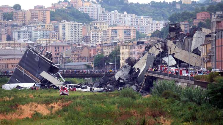 نحو 30 قتيلا جراء انهيار جسر للسيارات في جنوى الإيطالية