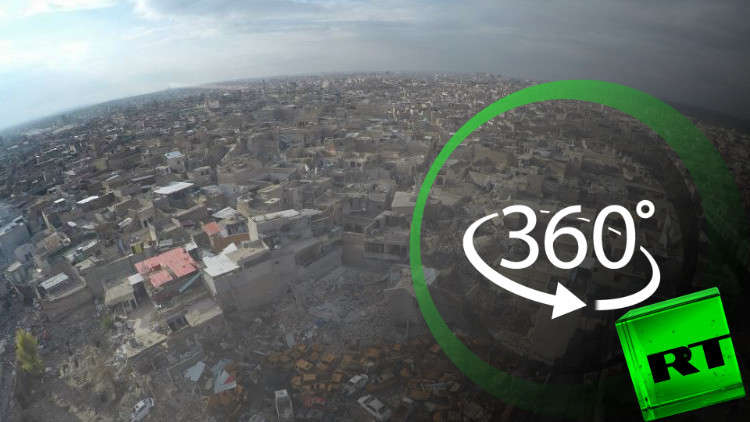 بتقنية 360 درجة.. جولة بين حطام مدينة الموصل وقصة حزينة من هناك 
