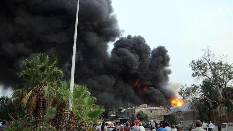 حريق ضخم في حي الميدان بدمشق