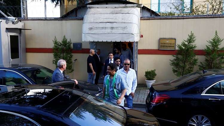  لحظة دخول ومغادرة الوفد السعودي قنصلية بلاده بإسطنبول