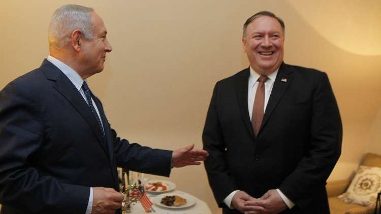 بالصور.. نتنياهو يلتقي وزير الخارجية الأمريكي في بروكسل
