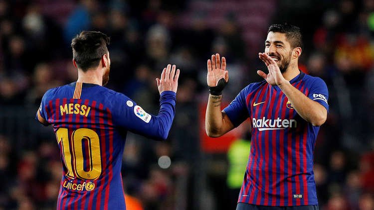 برشلونة يثأر من ليغانيس بثلاثية "ميسي وسواريز وديمبلي"