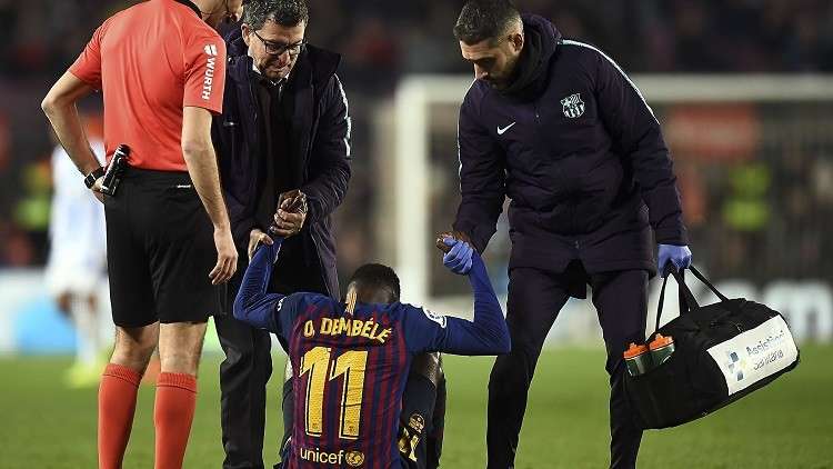 برشلونة يخسر جهود ديمبلي بسبب الإصابة 