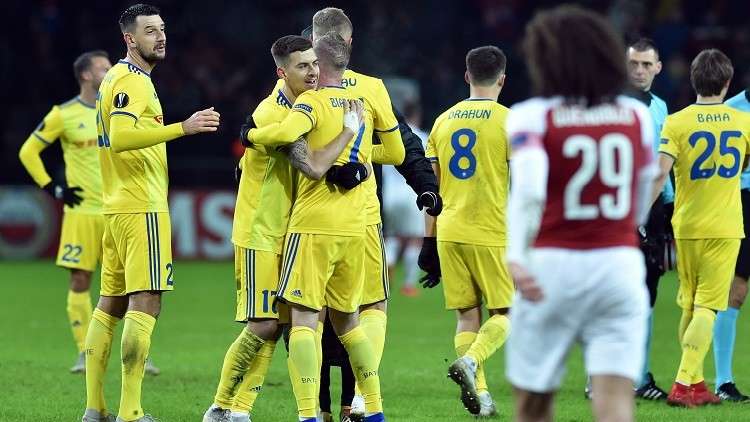 أرسنال يسقط أمام باتي بوريسوف البيلاروسي في الدوري الأوروبي (فيديو)