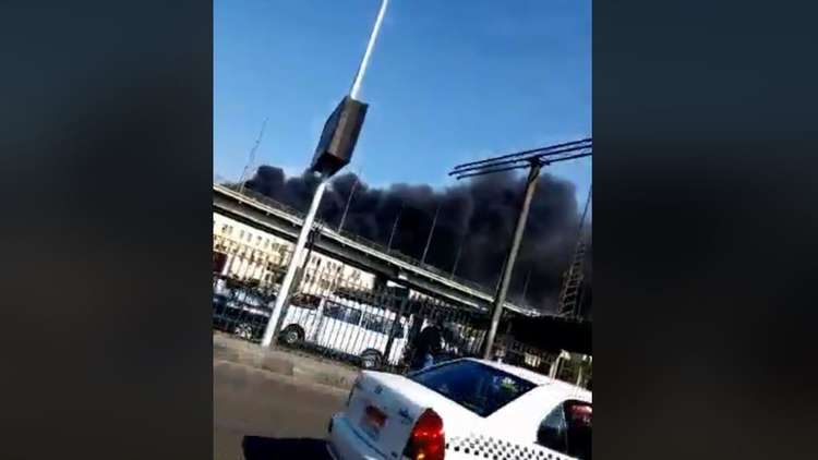 حريق ضخم بمحطة القطارات الرئيسية بالقاهرة