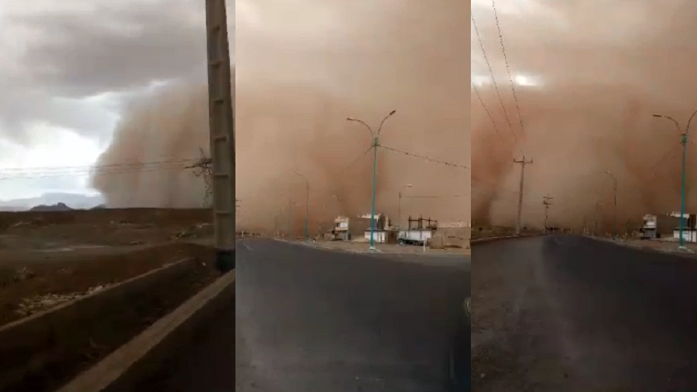 شاهد.. عاصفة رملية في إيران