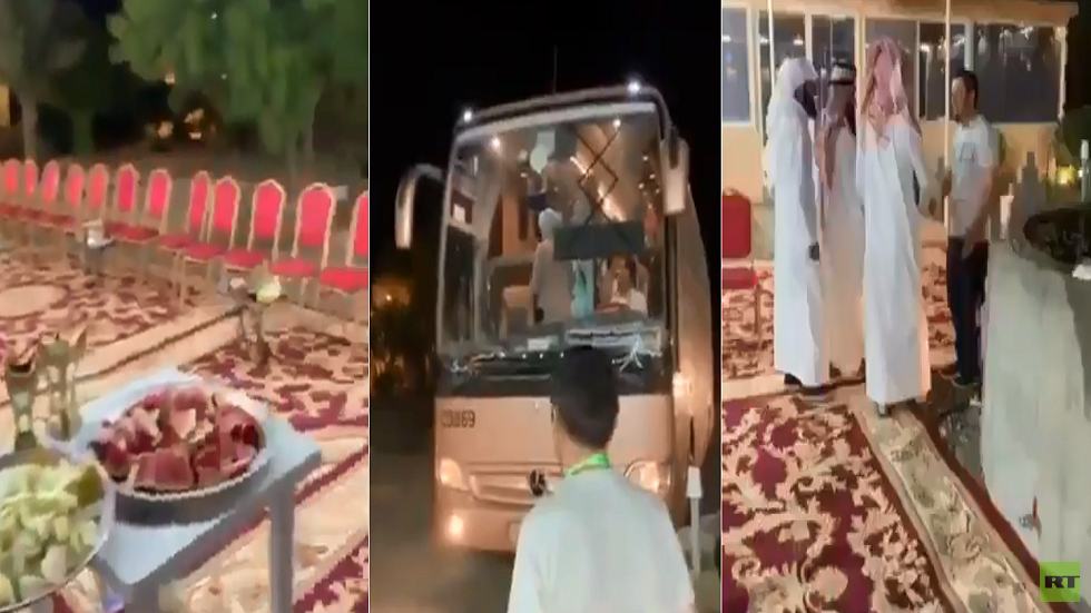 شاهد.. سعودي يستضيف 100 حاج روسي في مزرعته