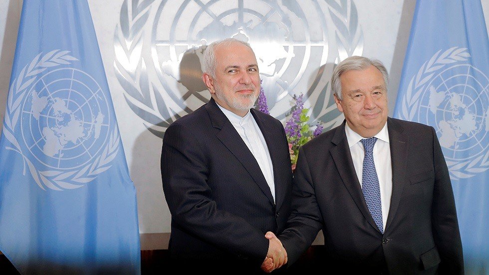 ظريف يبحث مع غوتيريش الوضع حول إيران وقضايا إقليمية