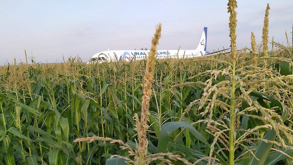 طائرة ركاب تهبط اضطراريا في حقل ذرة بضواحي موسكو