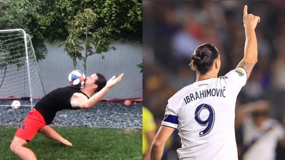 زلاتان يتحدى نجوم الرياضة بحركة 