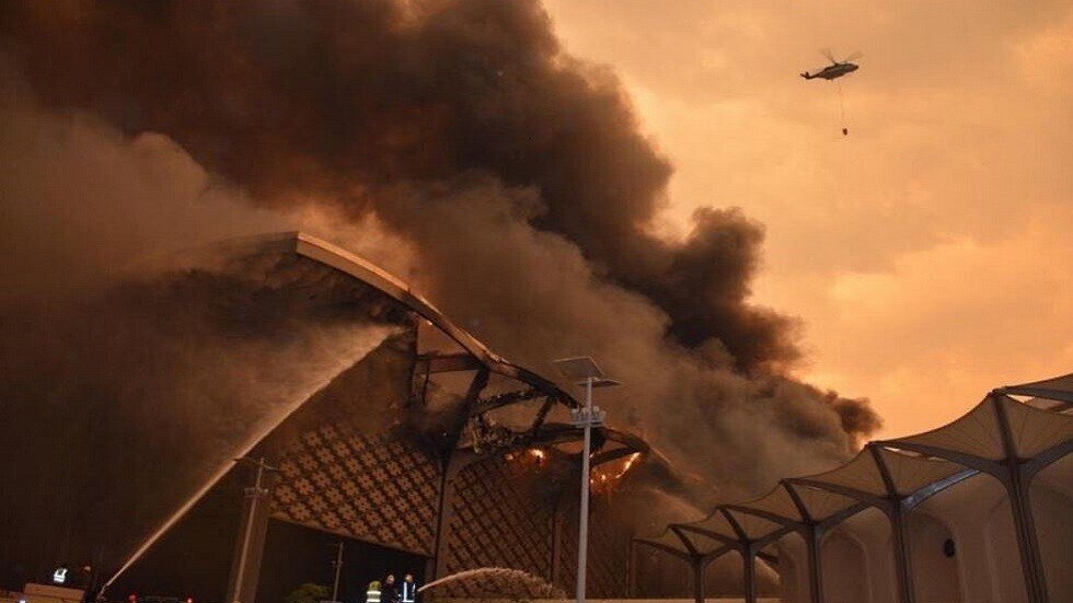 حال محطة قطار الحرمين بجدة عقب الحريق