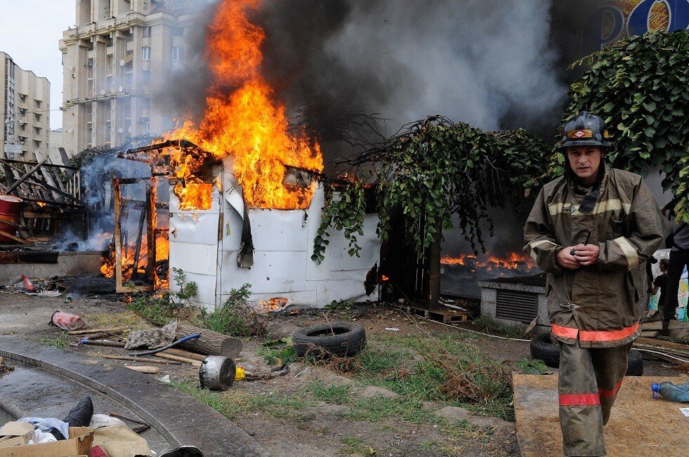 إضرام النار في روضة أطفال بكييف