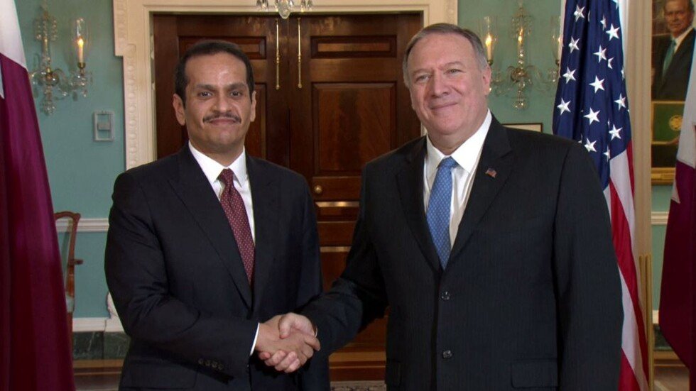 بومبيو يبحث التعاون الأمني مع نظيره القطري