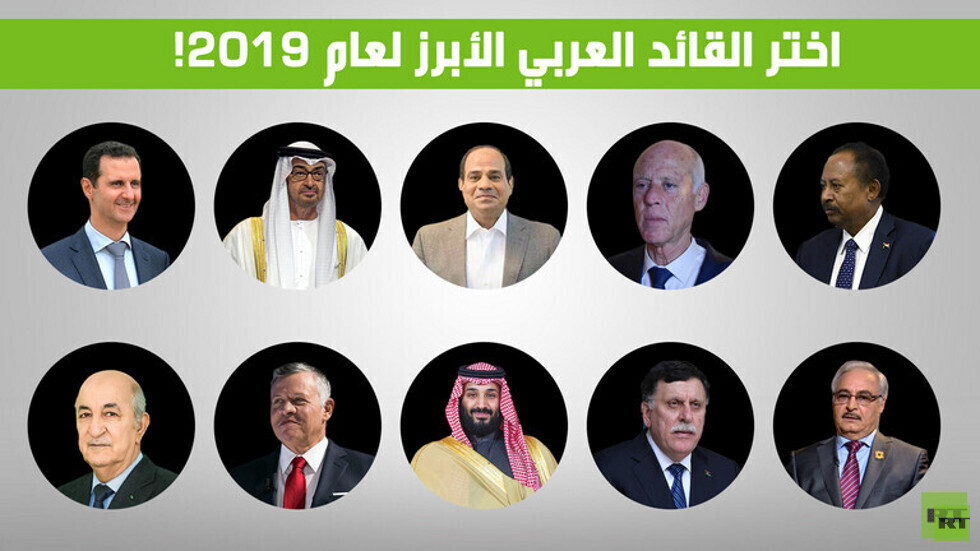 نتائج تصويت RT على "القائد العربي الأبرز لعام 2019"