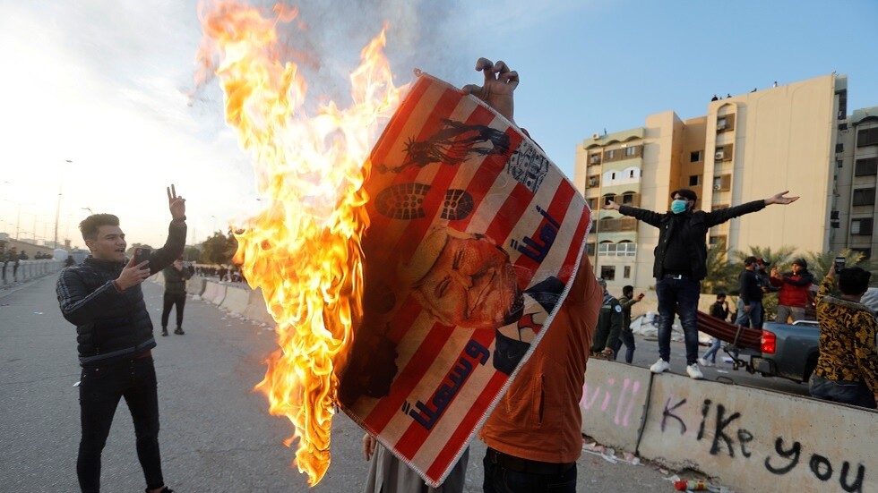 بالصور.. الأضرار التي لحقت بالسفارة الأمريكية في بغداد