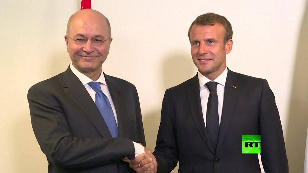 برهم صالح لماكرون: العراق حريص على استقرار المنطقة