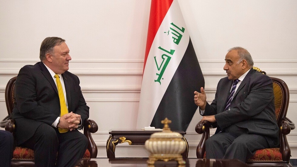 بومبيو يدين الهجوم الصاروخي الإيراني في اتصال هاتفي مع عبد المهدي