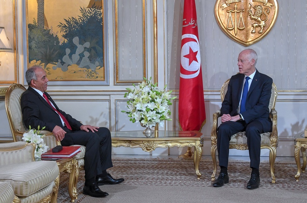 الرئيس التونسي قيس سعيد ورئيس الوزراء المكلف الحبيب الجملي