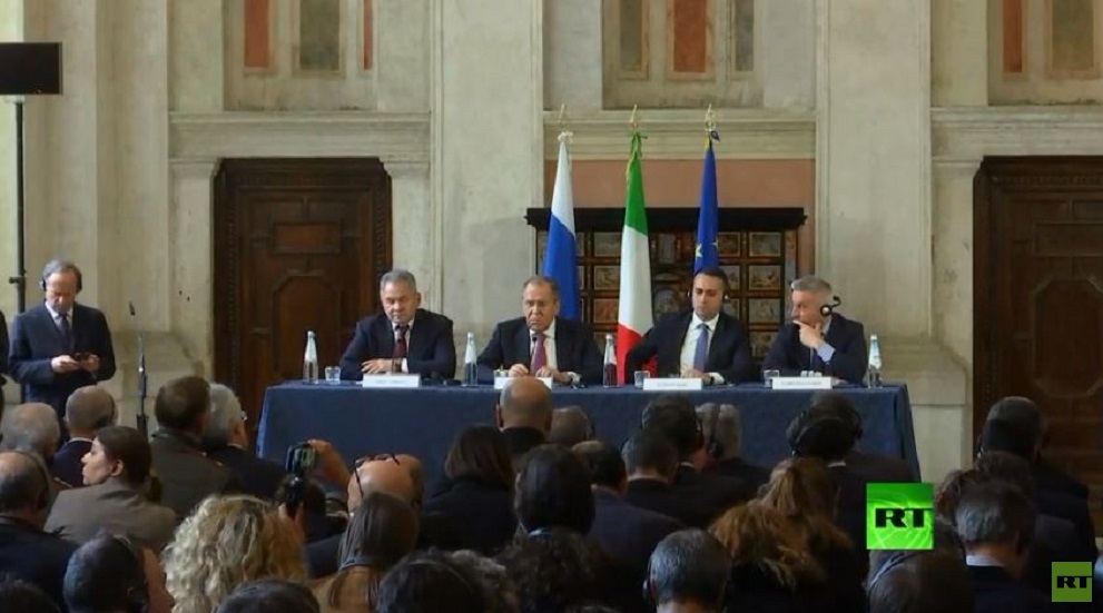 لافروف: نتفق وإيطاليا على ضرورة تسوية النزاع في ليبيا عبر حوار وطني واسع