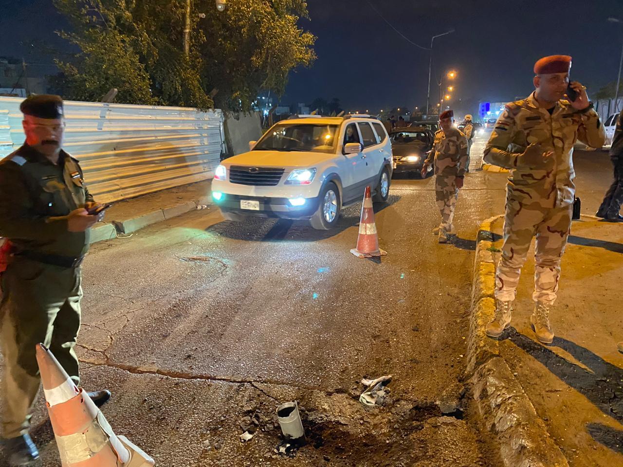 سقوط صاروخين في بغداد أحدهما على المنطقة الخضراء (صور)