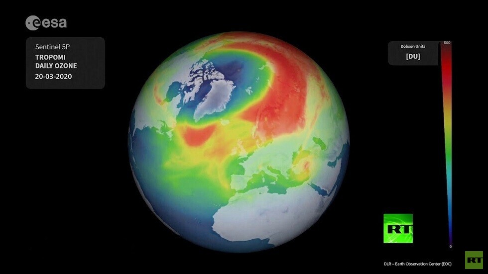 انخفاض مستوى الأوزون فوق القطب الشمالي