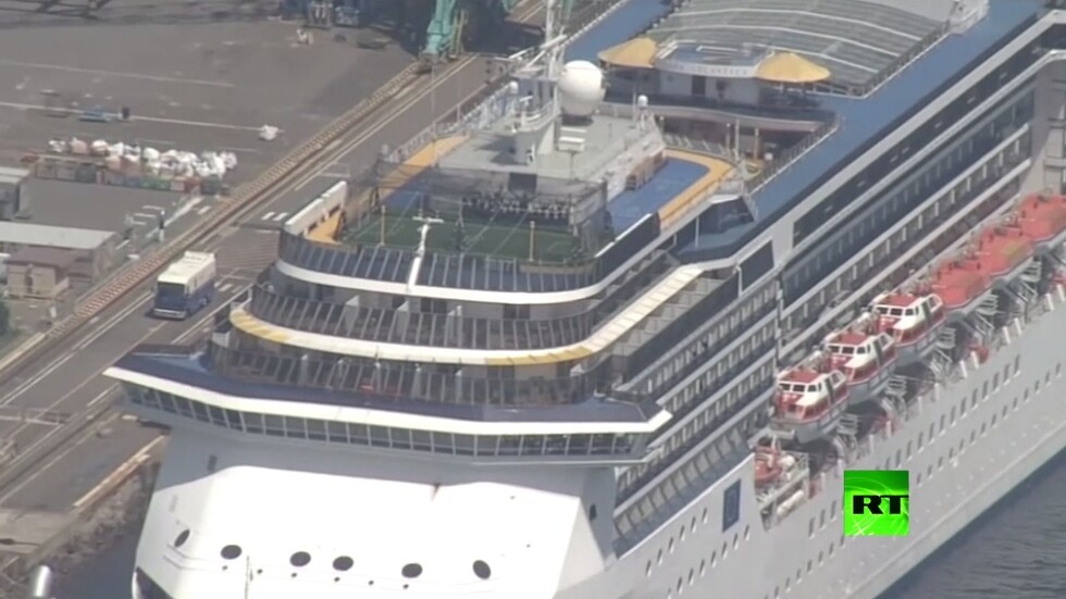 لقطات جوية من اليابان لسفينة إيطالية موبوءة بكورونا