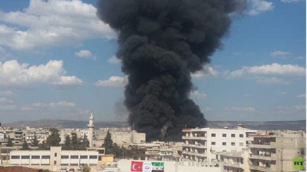 مراسلنا: تفجير في السوق الشعبي بمدينة عفرين (فيديو)