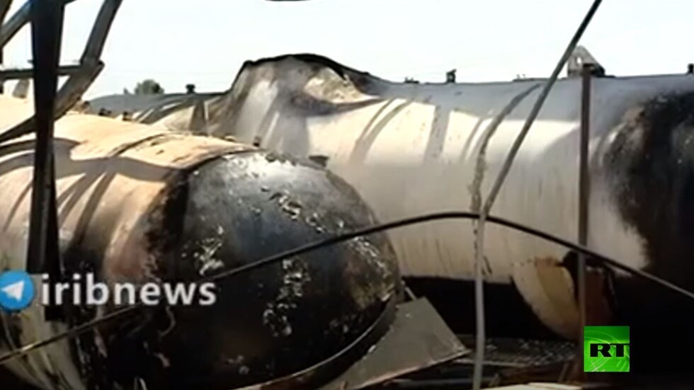 آثار الانفجار الذي هز شرق العاصمة الإيرانية طهران ليلة أمس