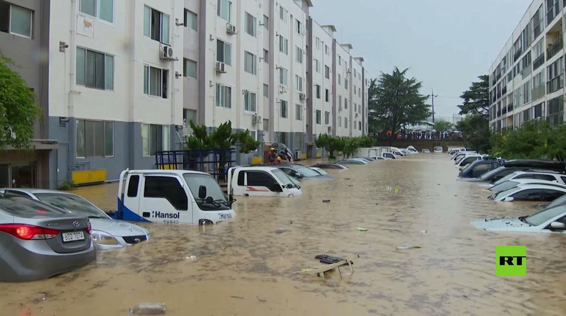 فيضانات تدمر مئات المنازل في كوريا الجنوبية