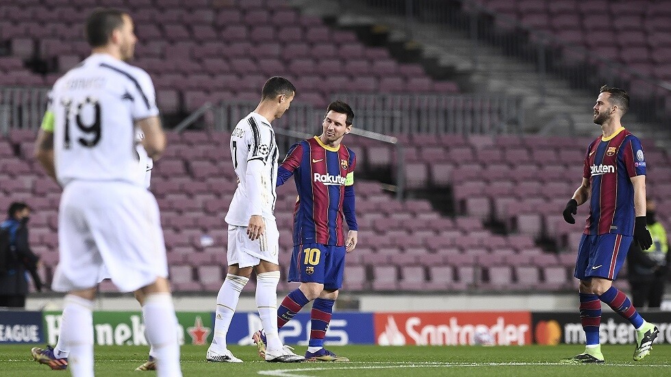 لحظة لقاء ميسي ورونالدو (فيديو)