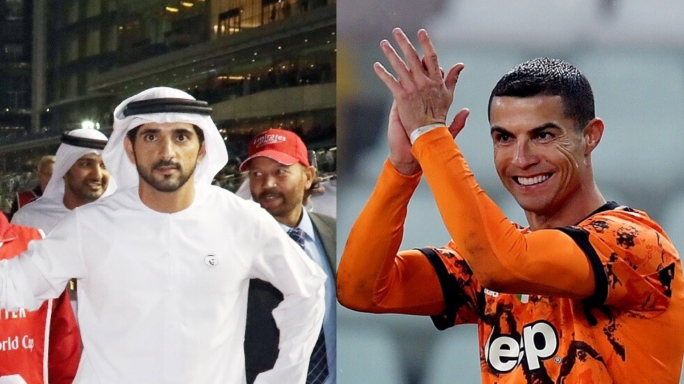 شاهد.. رونالدو مع ولي عهد دبي في جلسة تدريبية