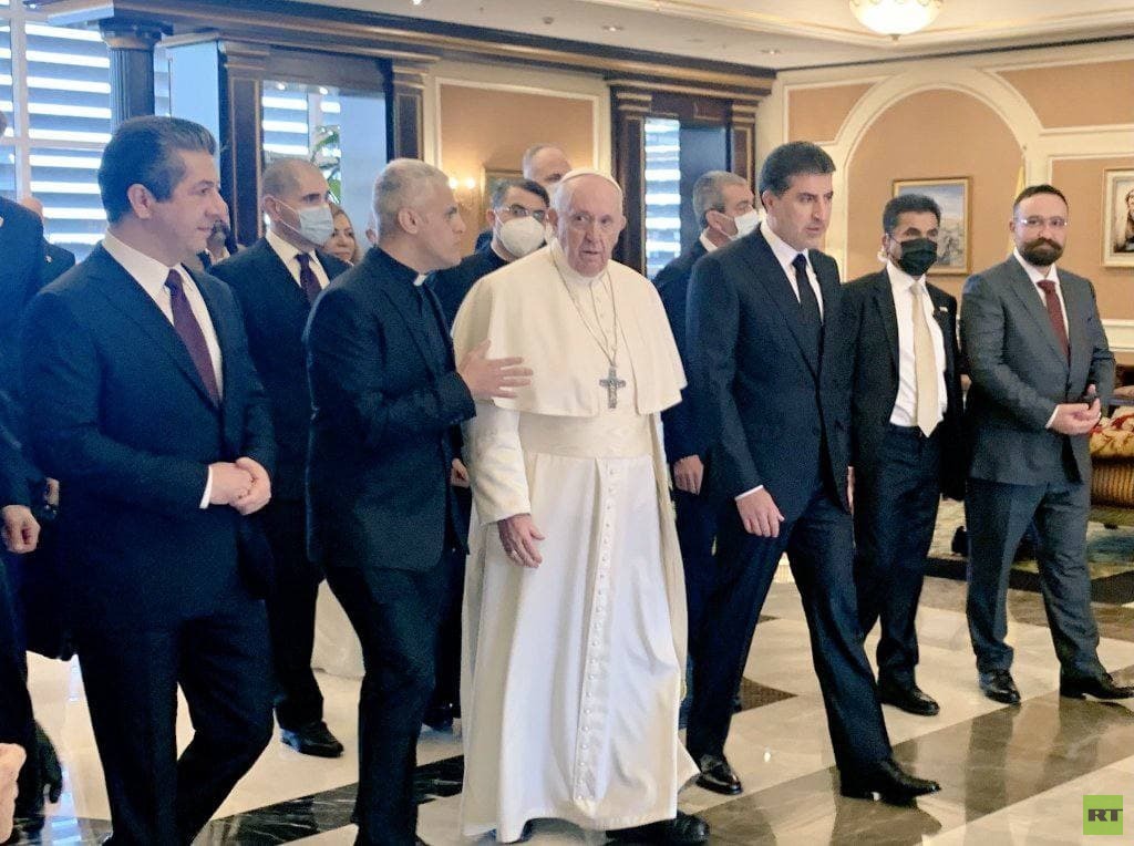 البابا يصل أربيل في آخر أيام زيارته إلى العراق