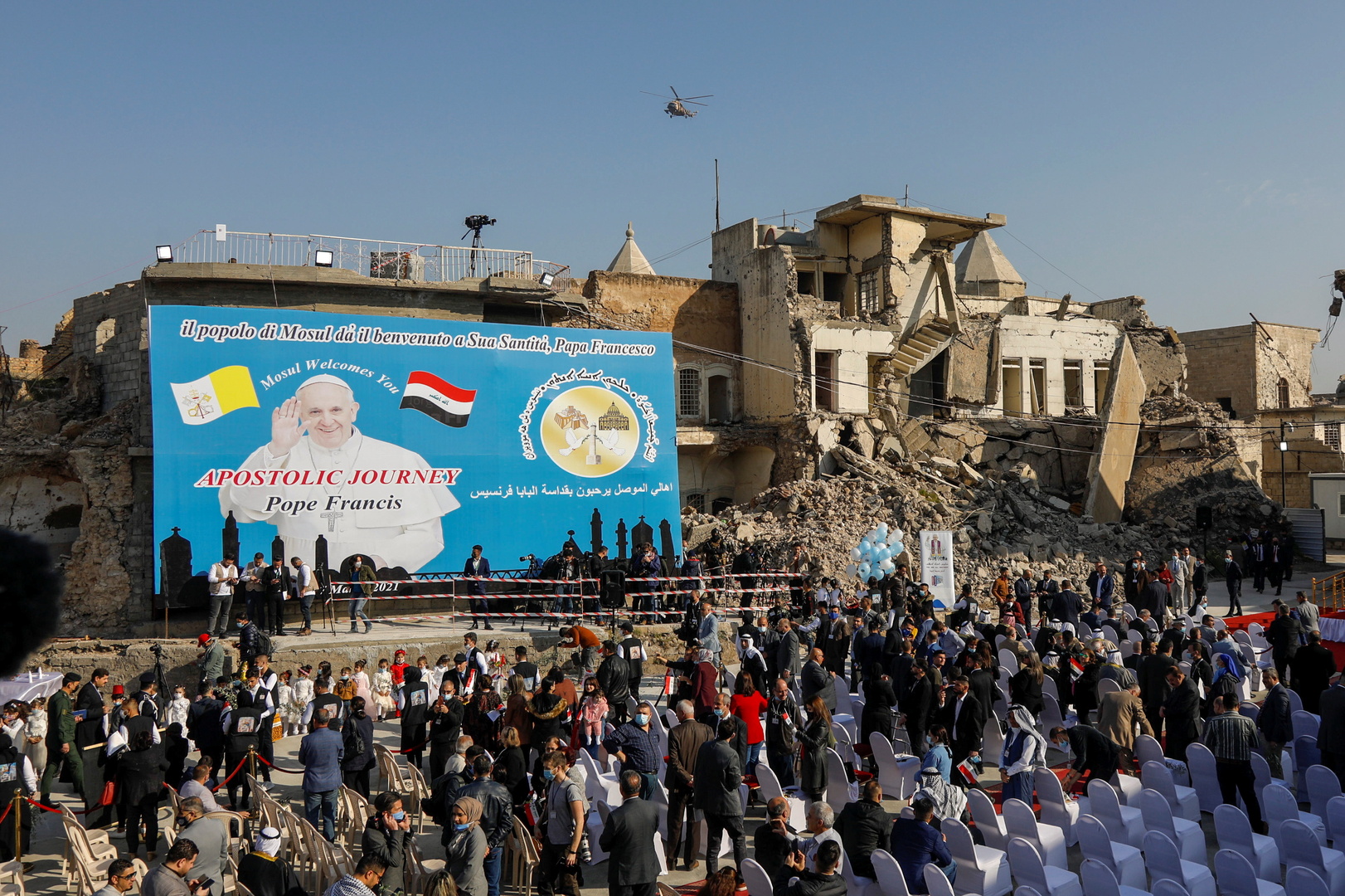 البابا فرنسيس يصل مدينة الموصل في زيارة 