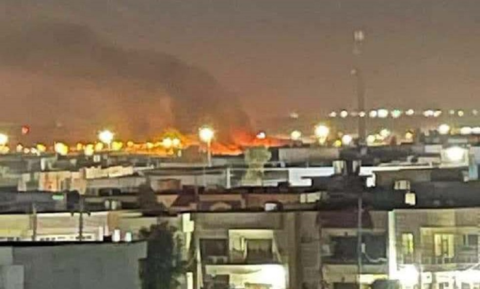 أولى الصور بعد القصف الذي استهدف مطار أربيل الدولي بكردستان العراق