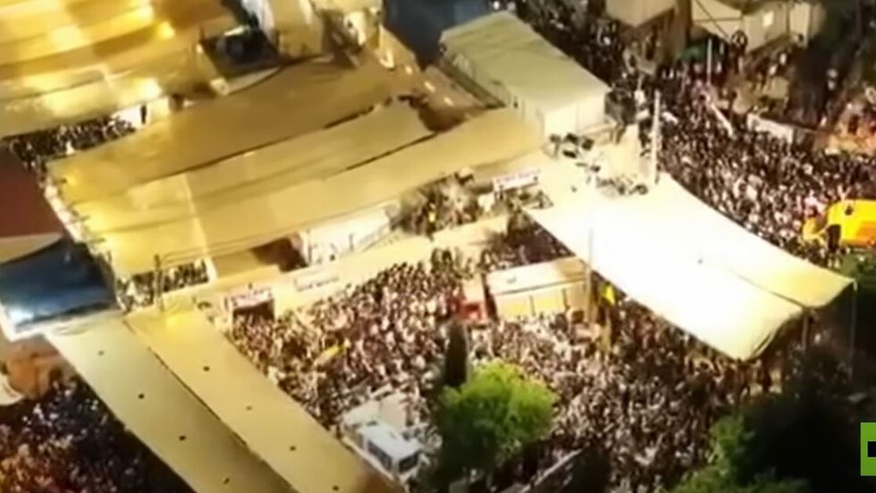 لقطات جوية تظهر محاولات مئات الأشخاص مغادرة جبل ميرون أثناء التدافع المميت