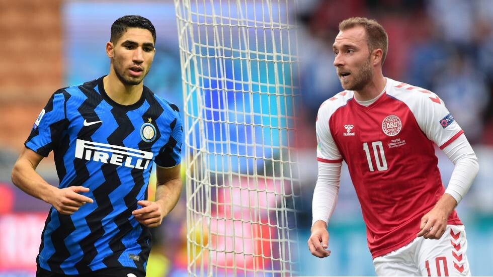 أشرف حكيمي يتمنى الشفاء العاجل لزميله كريستيان إريكسن