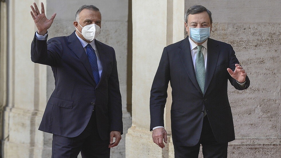 الكاظمي: العراق يرغب بتوسيع التعاون العسكري والاقتصادي مع إيطاليا