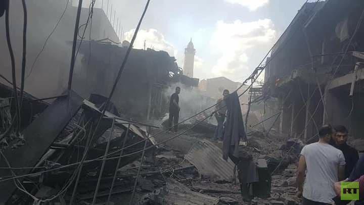 سقوط ضحايا بانفجار ضخم وسط مدينة غزة (صور)