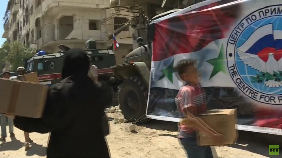 مقاطعة تولا الروسية تسلم مساعدات لأهالي مدينة حرستا في سوريا