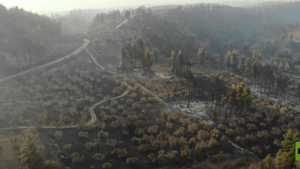 شاهد.. الجزيرة اليونانية إيفيا بعد 6 ليال في الجحيم