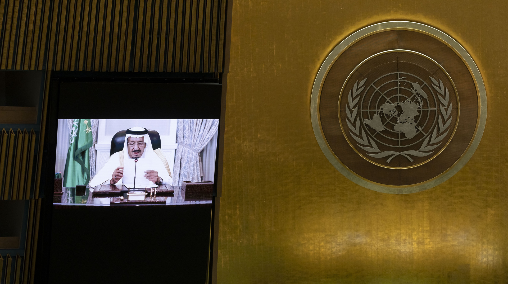 الملك سلمان يتحدث  أمام الجمعية العامة للأمم المتحدة عن موقف السعودية من أزمة سد النهضة