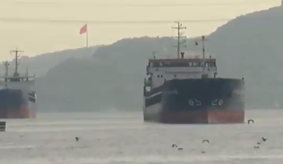 الإعلام التركي ينشر فيديو من مكان اصطدام سفينة شحن روسية مع سفينة تركية في مضيق البوسفور