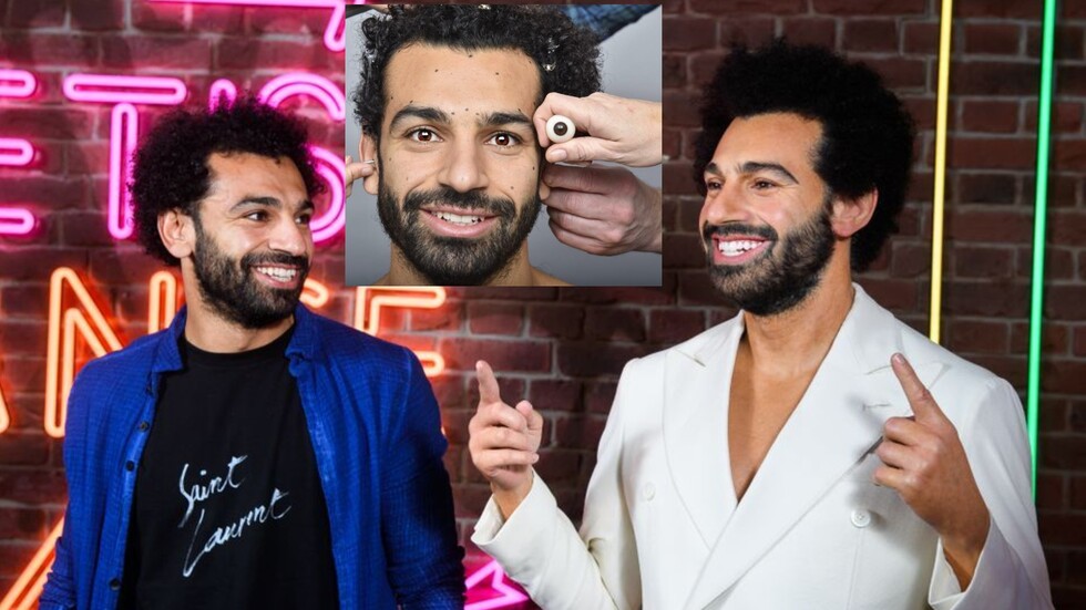 محمد صلاح يكشف النقاب عن تمثال الشمع الخاص به في متحف