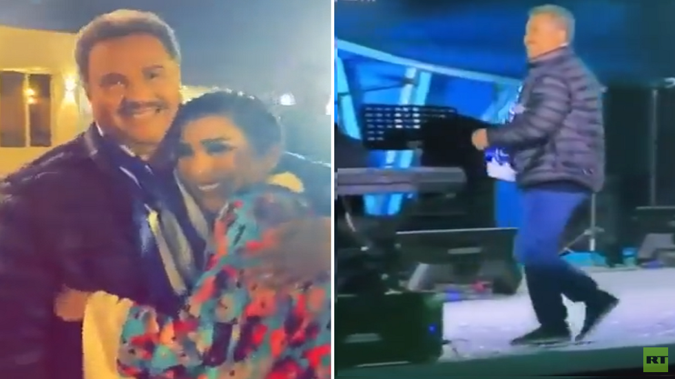 بملابس "كاجوال".. فنان العرب يقلد مايكل جاكسون ويحتضن أصالة في السعودية (فيديو)