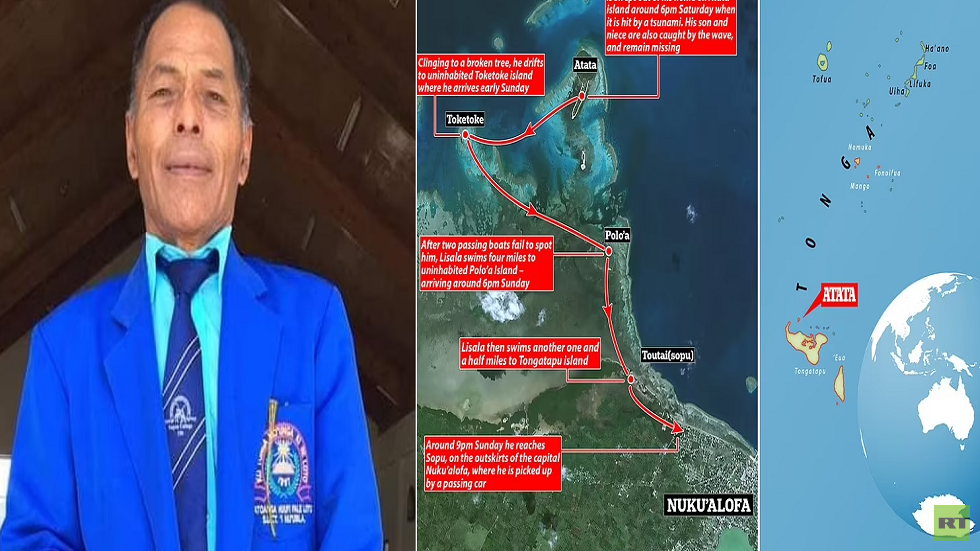 موجة تسونامي عملاقة تدفع رجلا من أصحاب الإعاقة للسباحة 27 ساعة بين جزر غير مأهولة (فيديو)