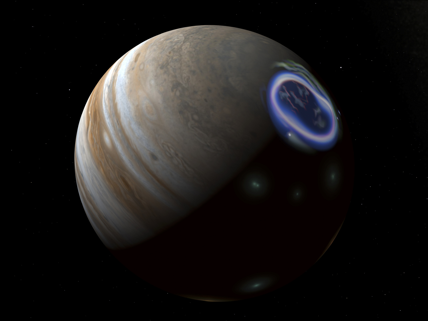 Юпитер Планета полярное сияние