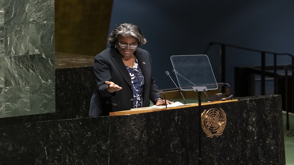 الممثلة الأمريكية بالأمم المتحدة: واشنطن لا تزود كييف بأسلحة تسمح لها بمهاجمة أراض روسية