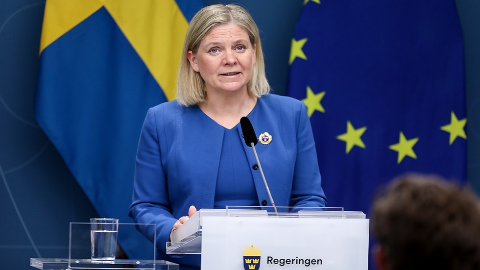 رئيسة وزراء السويد: ندعم إدراج 