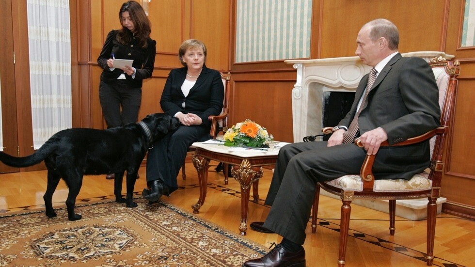 ميركل تكشف عما جرى لها بعد حادثة الكلبة "كوني" خلال لقائها مع بوتين