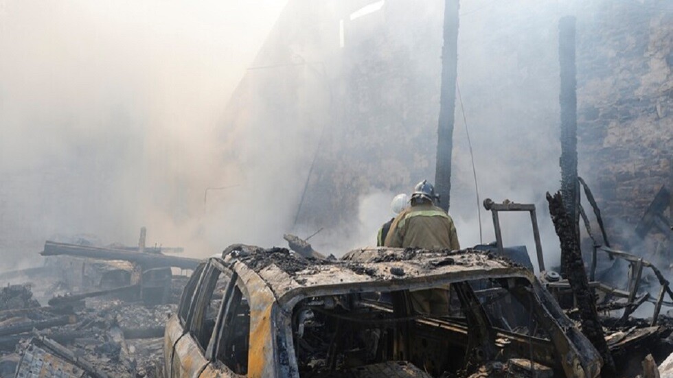 اندلاع حريق في مستشفى التوليد في دونيتسك نتيجة القصف الأوكراني